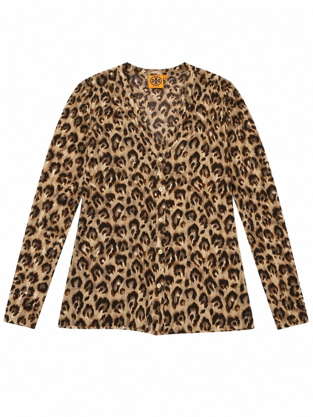 Tory Burch Leopard-Print V-Neck Button blouse